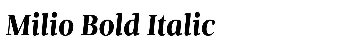 Milio Bold Italic